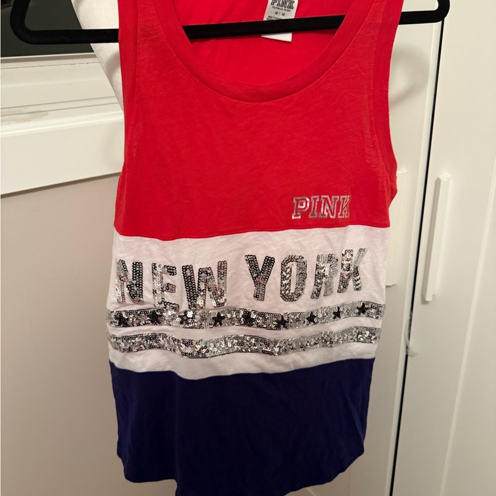 PINK Victoria's Secret Red, White, and Blue Tank Top